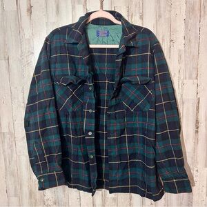 Vintage Pendleton Virgin Wool Plaid Shirt Jacket Men’s USA Made